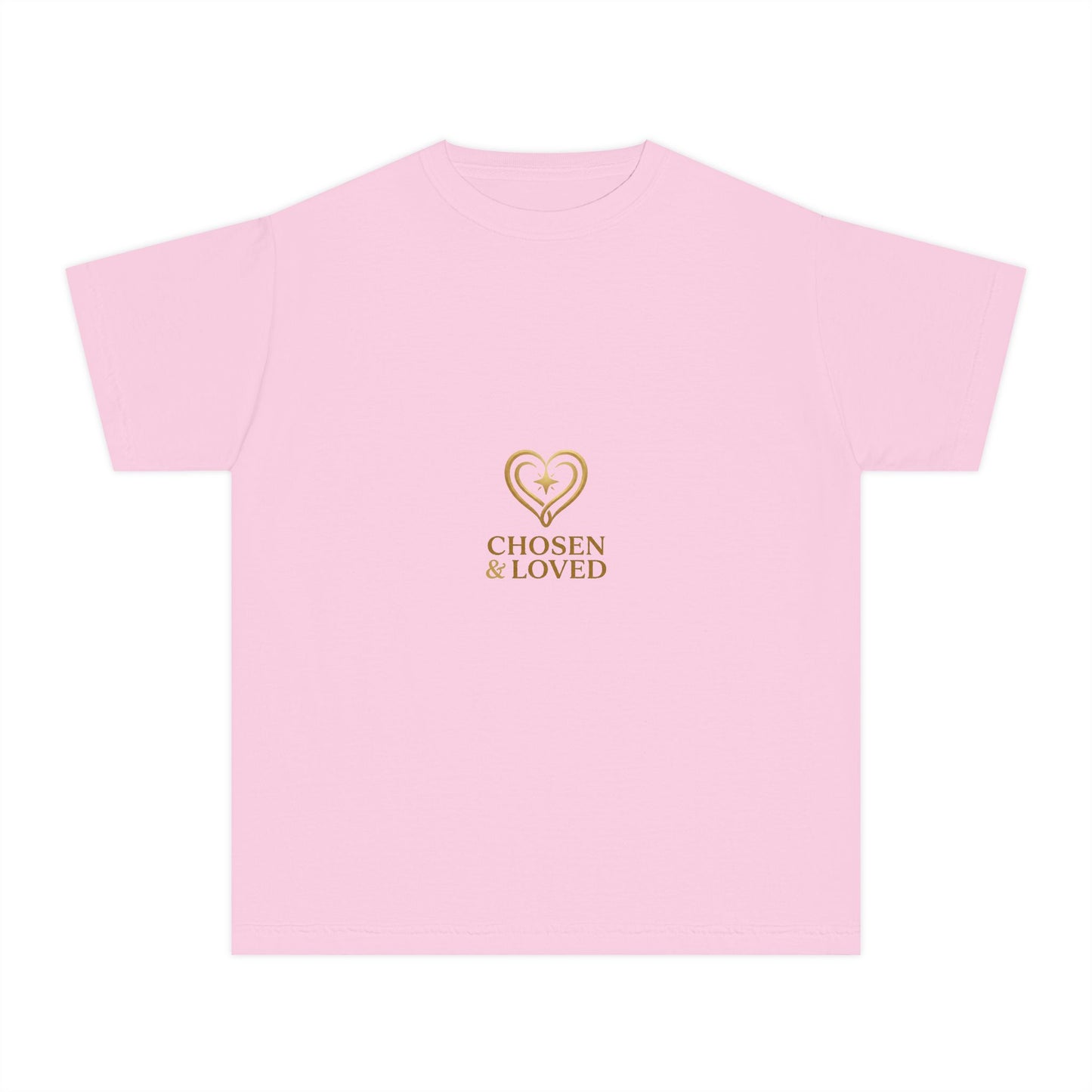 Youth Tee - "Chosen & Loved" Heart Design (Christian Inspirational)