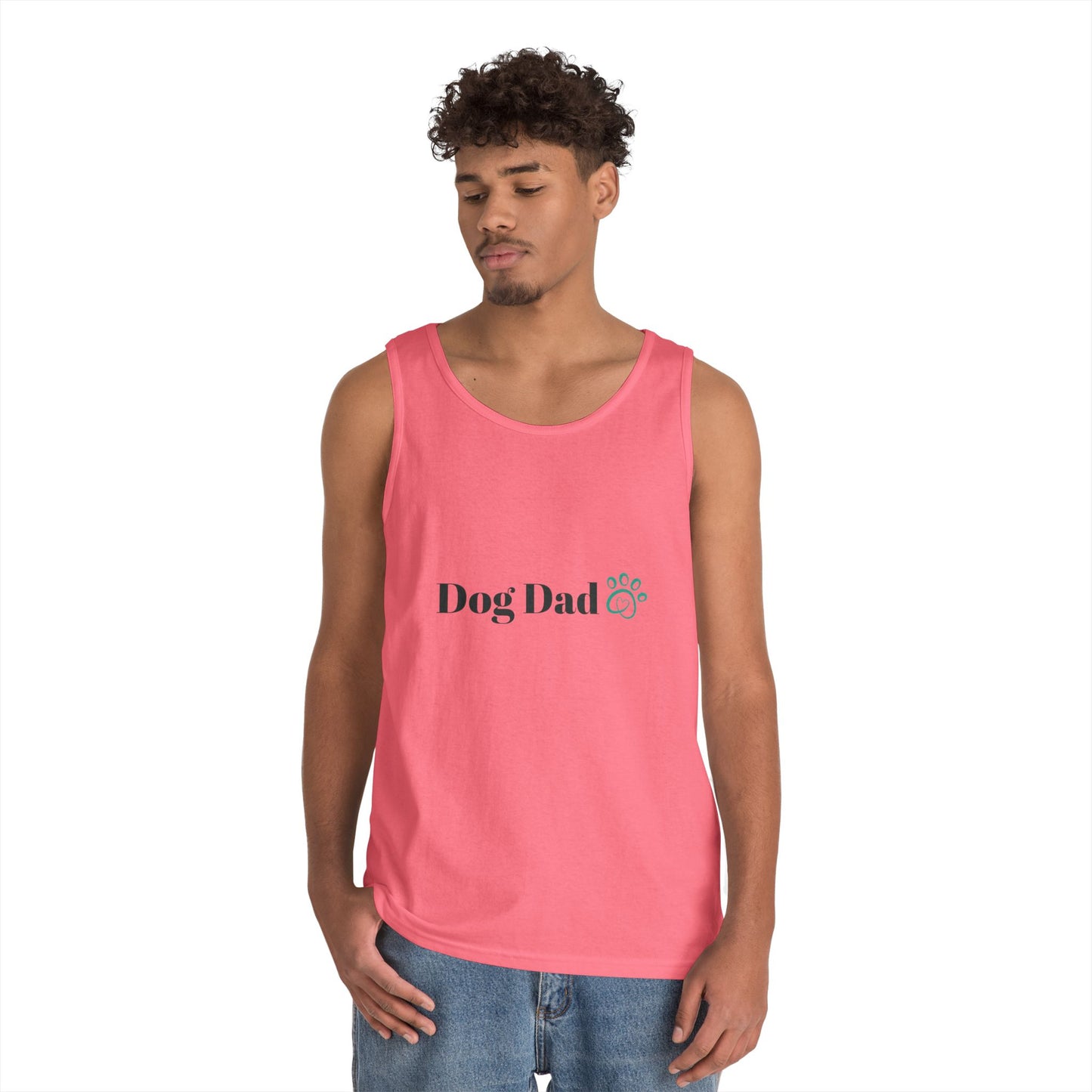 Dog Dad Tank Top — Minimal Paw Print Men’s Summer Tee