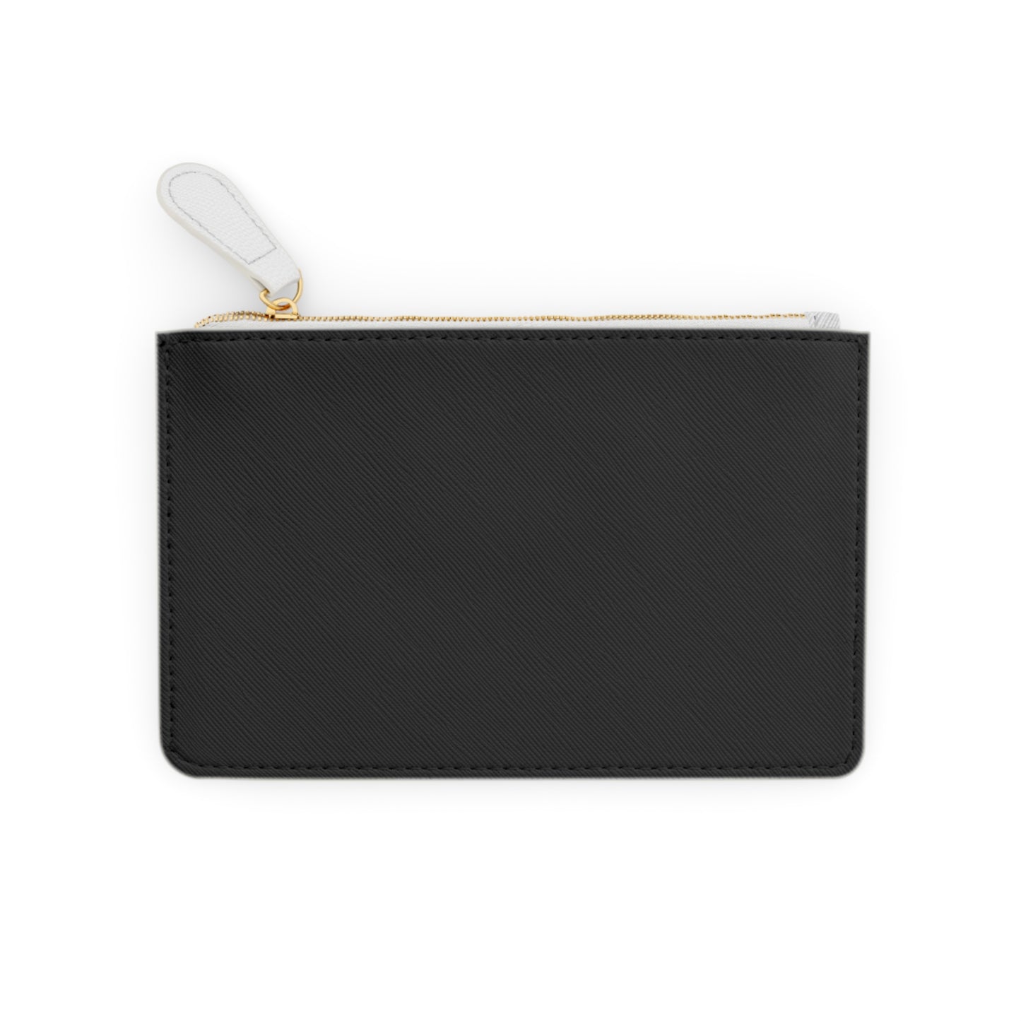 Hustle Mini Clutch Bag — Black Zip Pouch with Red Script "Hustle"