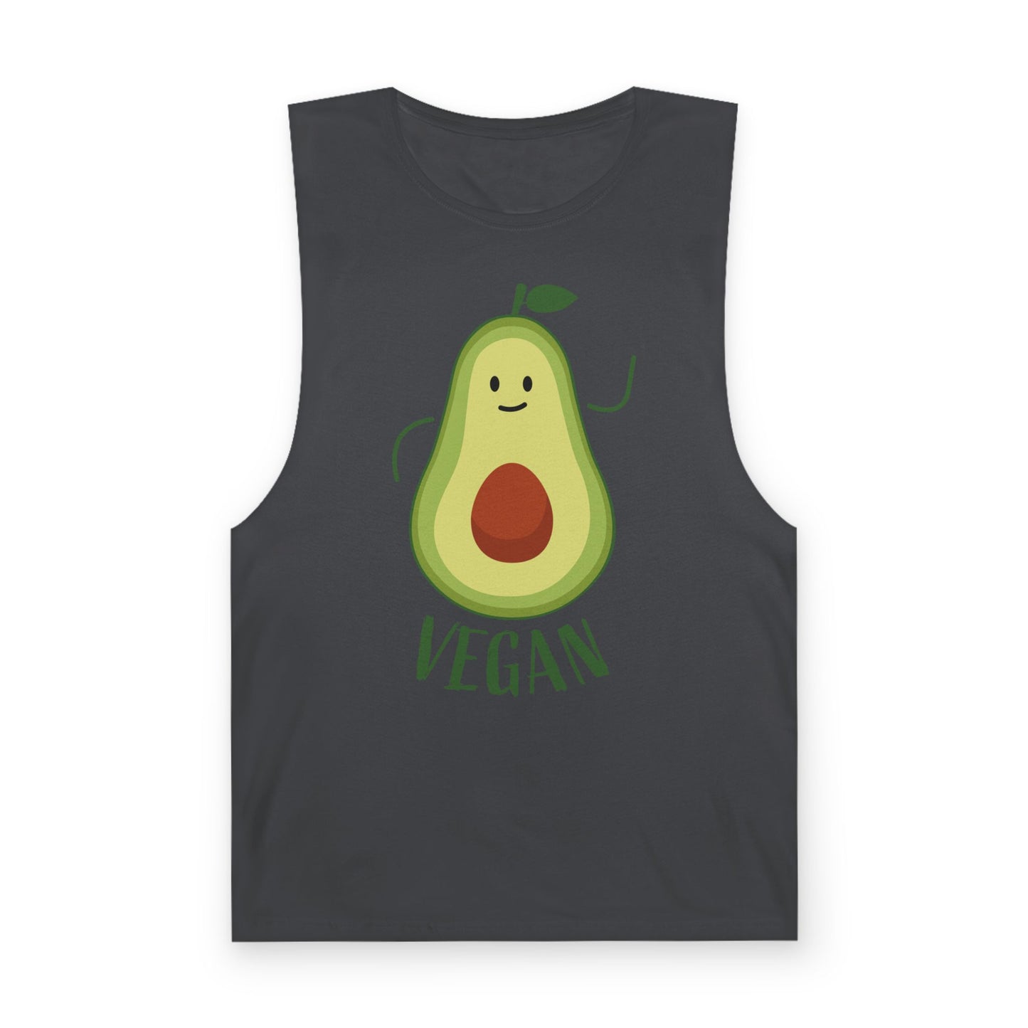 Vegan Avocado Tank Top — Cute Smiling Avocado Graphic Sleeveless Shirt