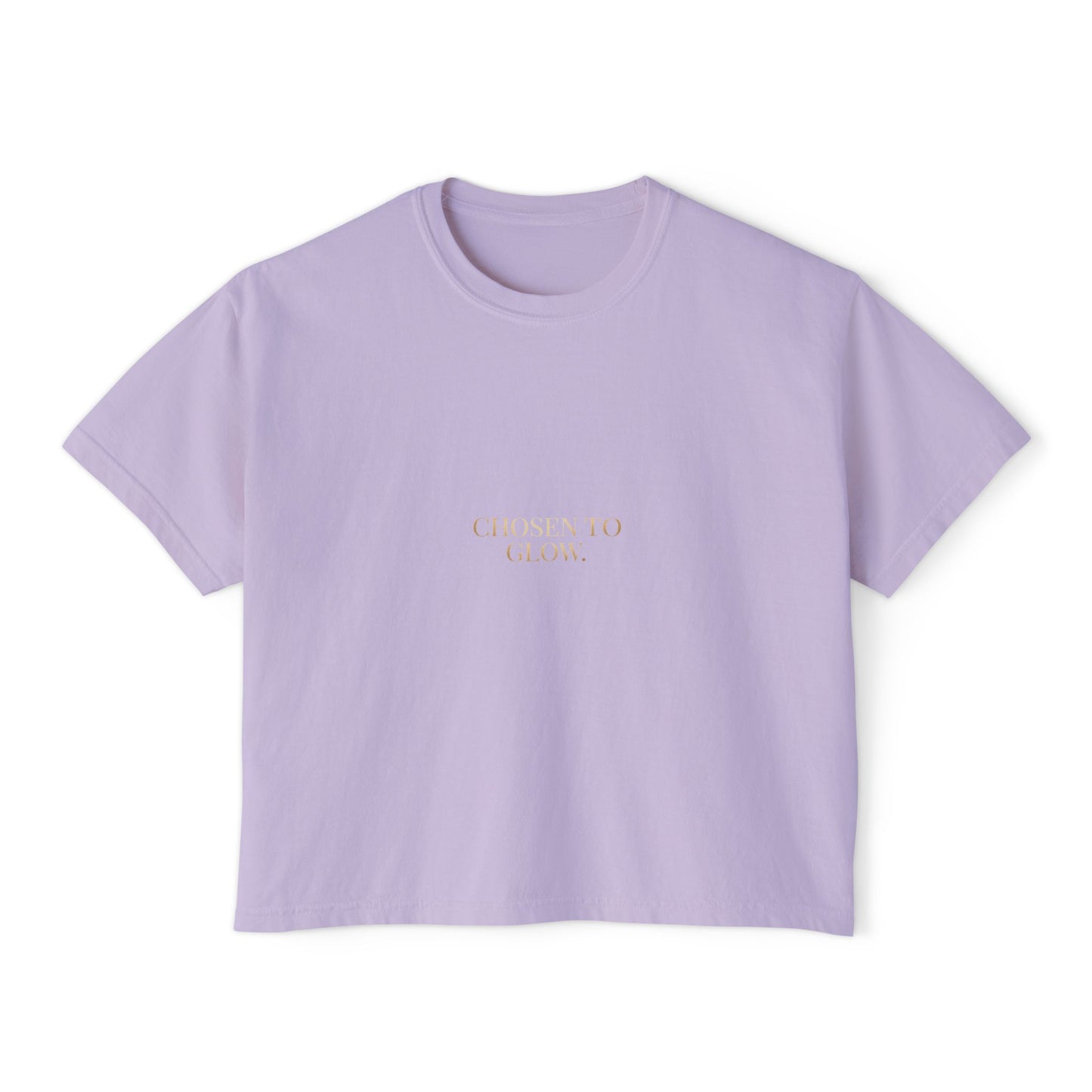 Minimalist Women's Boxy Tee — 'Carefree & Calm' Embroidered Crop T-Shirt