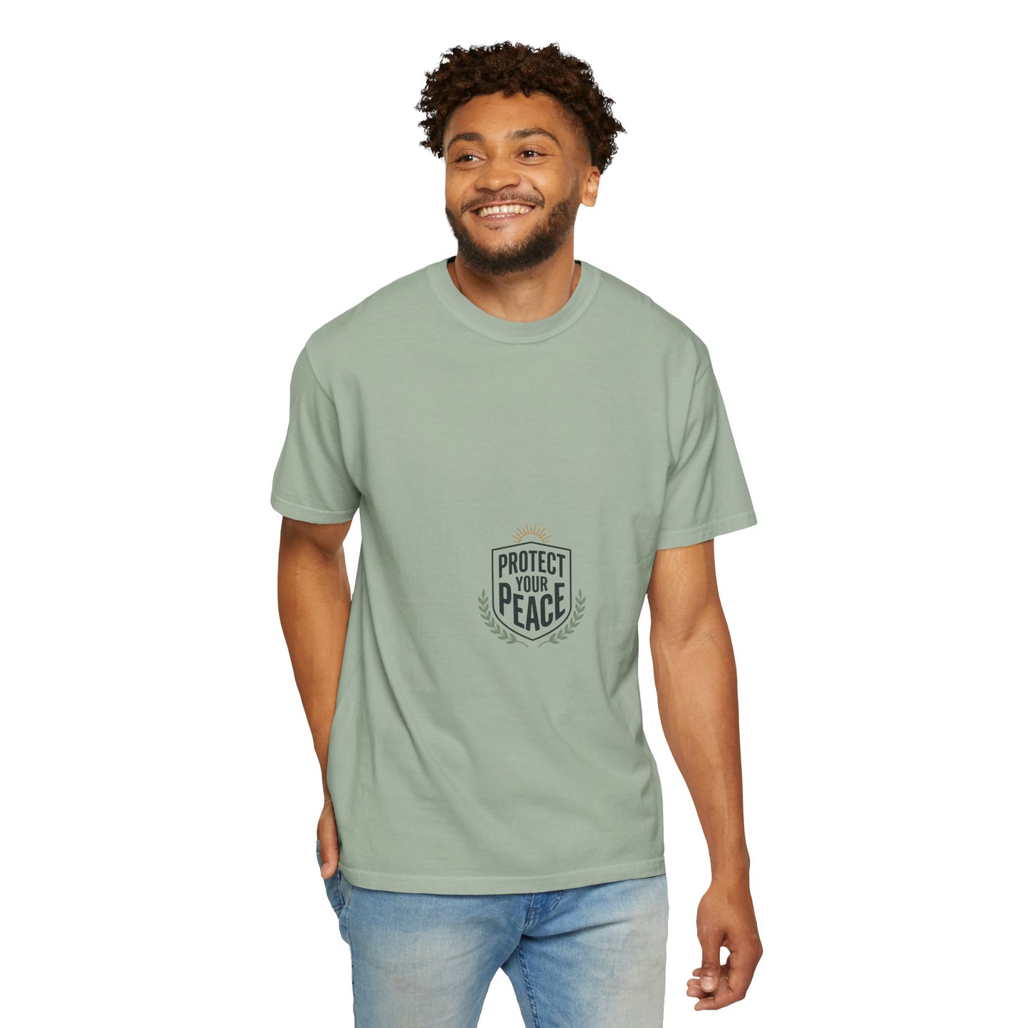 Protect Your Peace T-Shirt — Minimal Shield Graphic, Inspirational Casual Tee