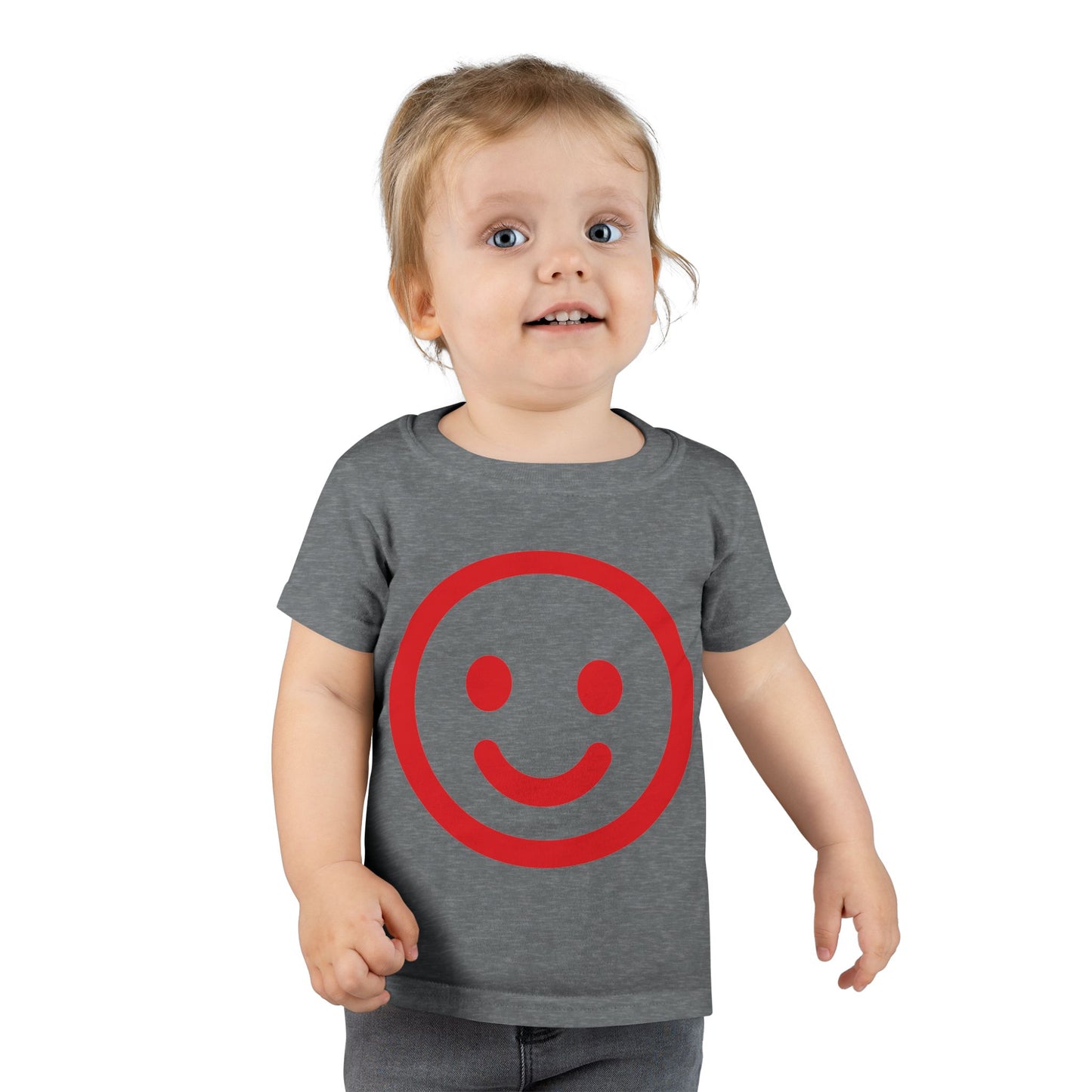 Toddler T-Shirt — Red Smiley Face Cute & Playful Kids Tee