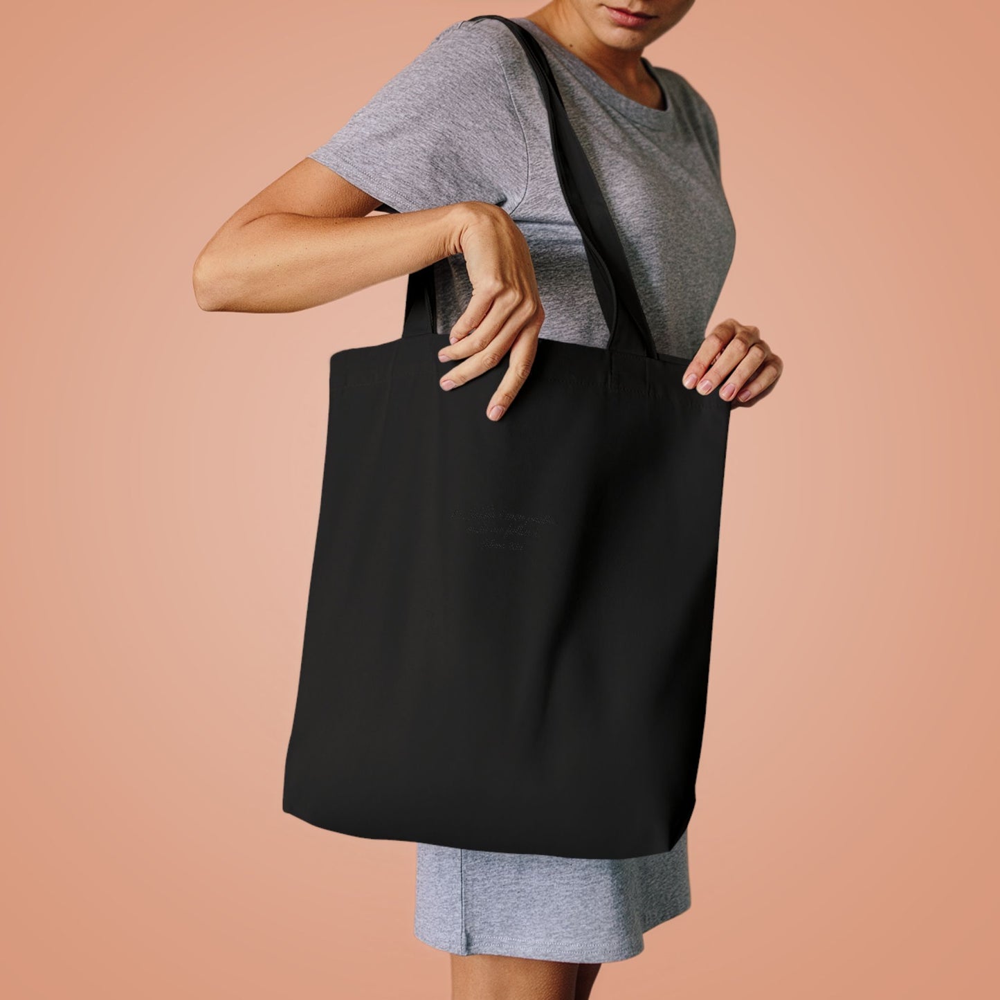 Bolsa Tote de Algodão Preto — “O Senhor é o Meu Pastor” | Salmos 23:1