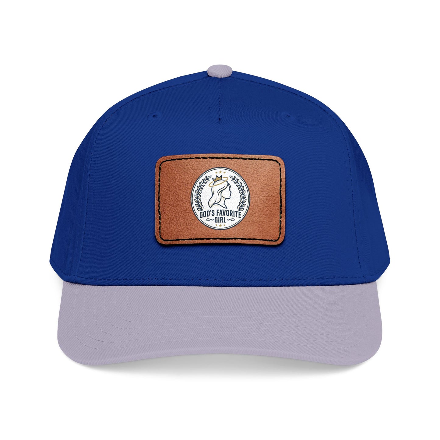 Leather Patch Baseball Cap — “God’s Favorite Girl” Vintage Logo
