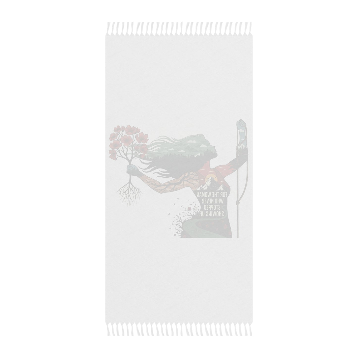 Boho Beach Towel — "For the Woman Who Never Stopped Showing Up" Floral Surfer Design