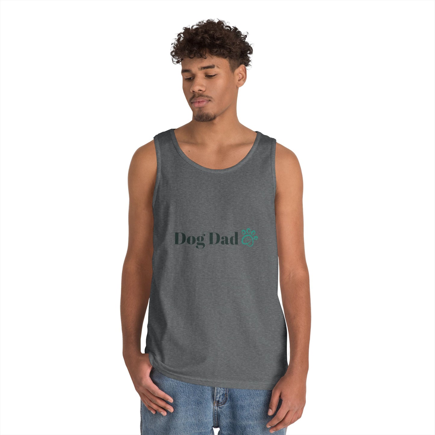 Dog Dad Tank Top — Minimal Paw Print Men’s Summer Tee