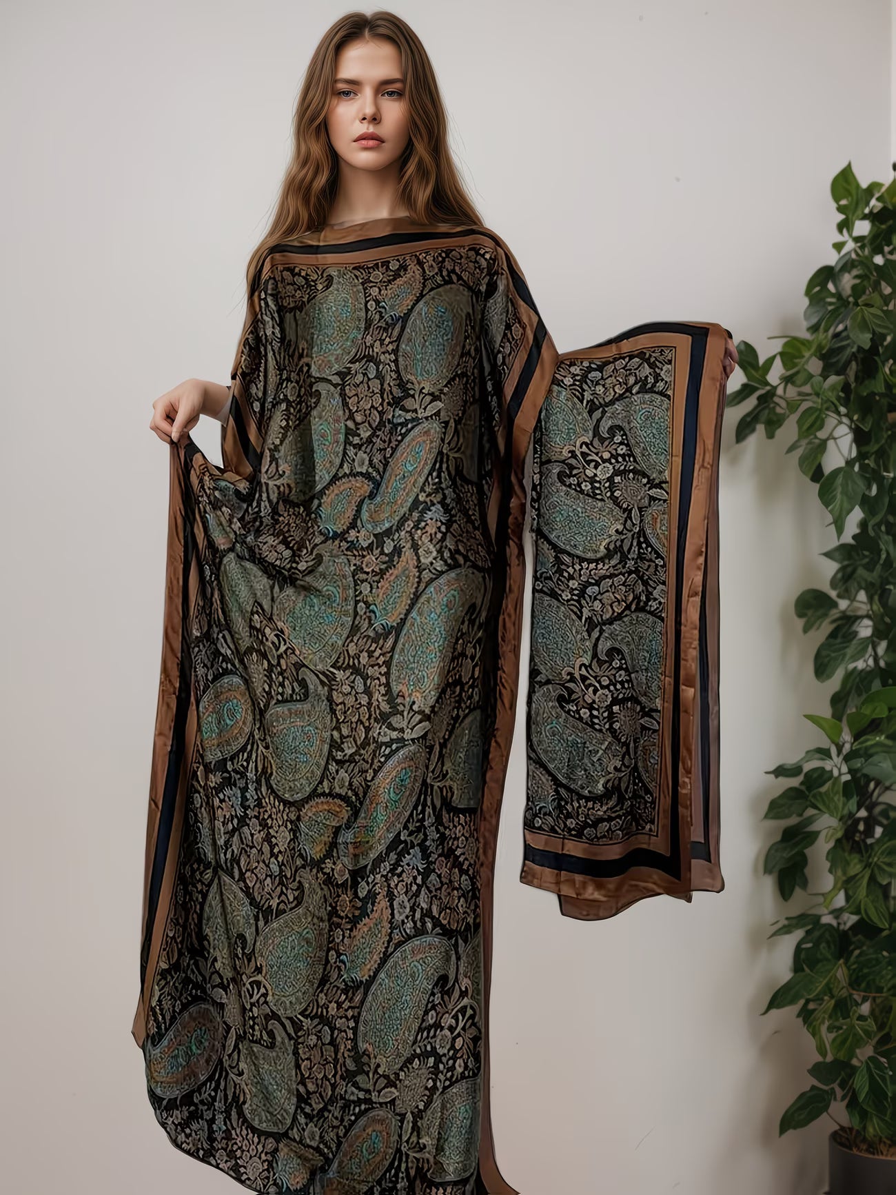 NoorLuxe™ Summer Kaftan Abaya | Elegant Belted Modest Maxi Dress for Women