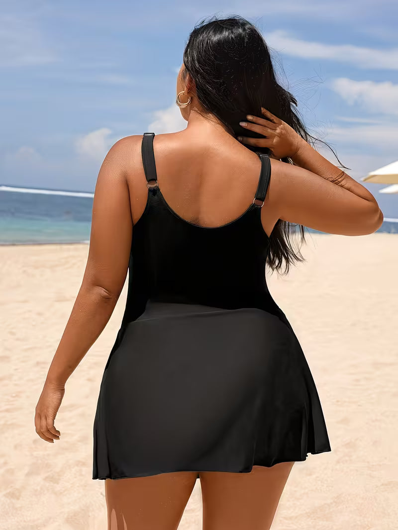 Women's Tummy Control Modest One-Piece Swimsuit | Flattering Full Coverage Swimwear