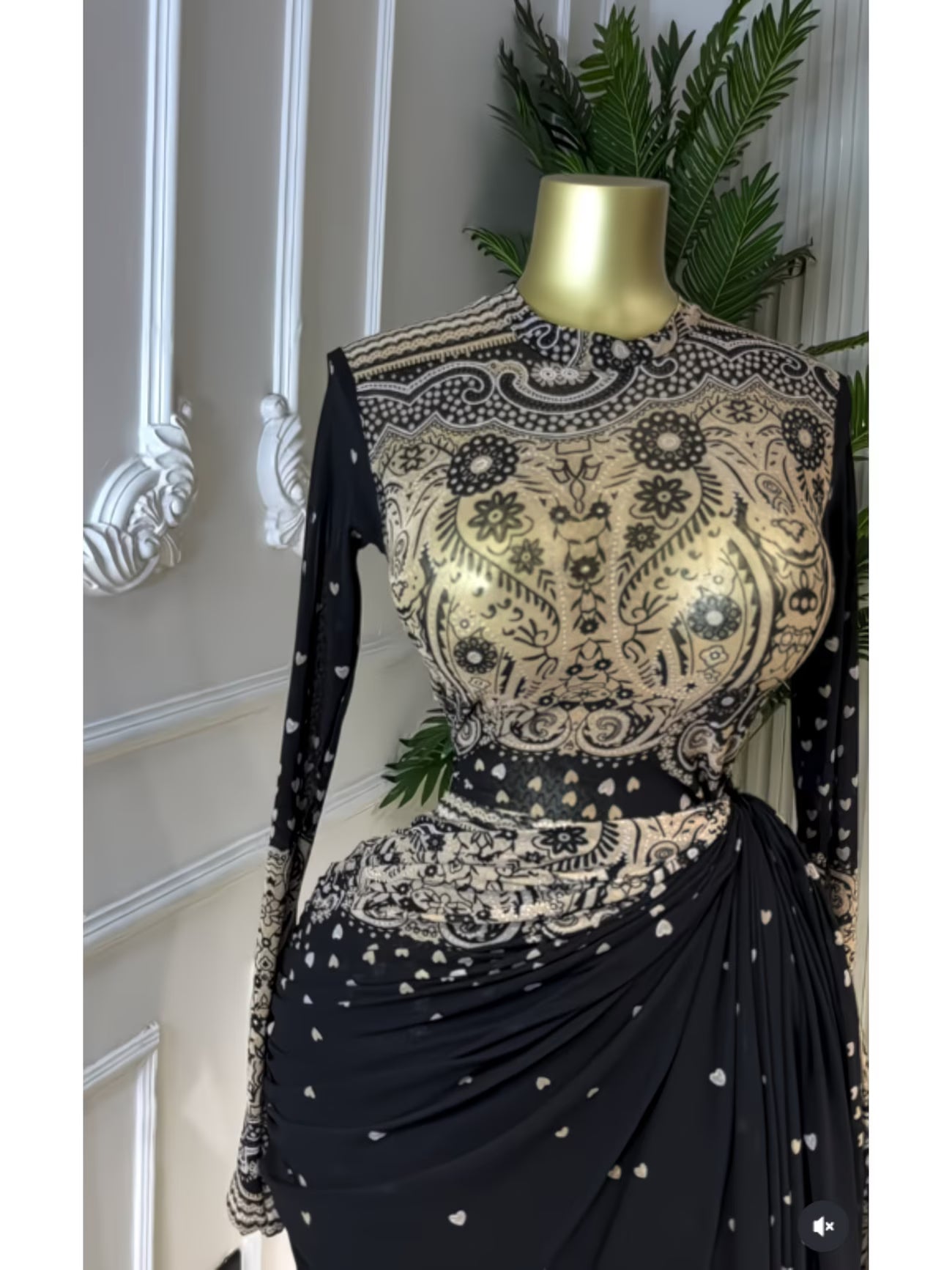 PaisleyMuse™ Ruched Waist Maxi Dress | Paisley Print Long Sleeve Wrap Dress for Women