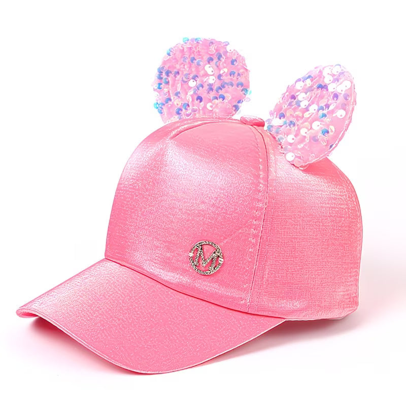 Big Ears Cartoon Sunshade Baseball Cap | Cute M Letter Adjustable Hat