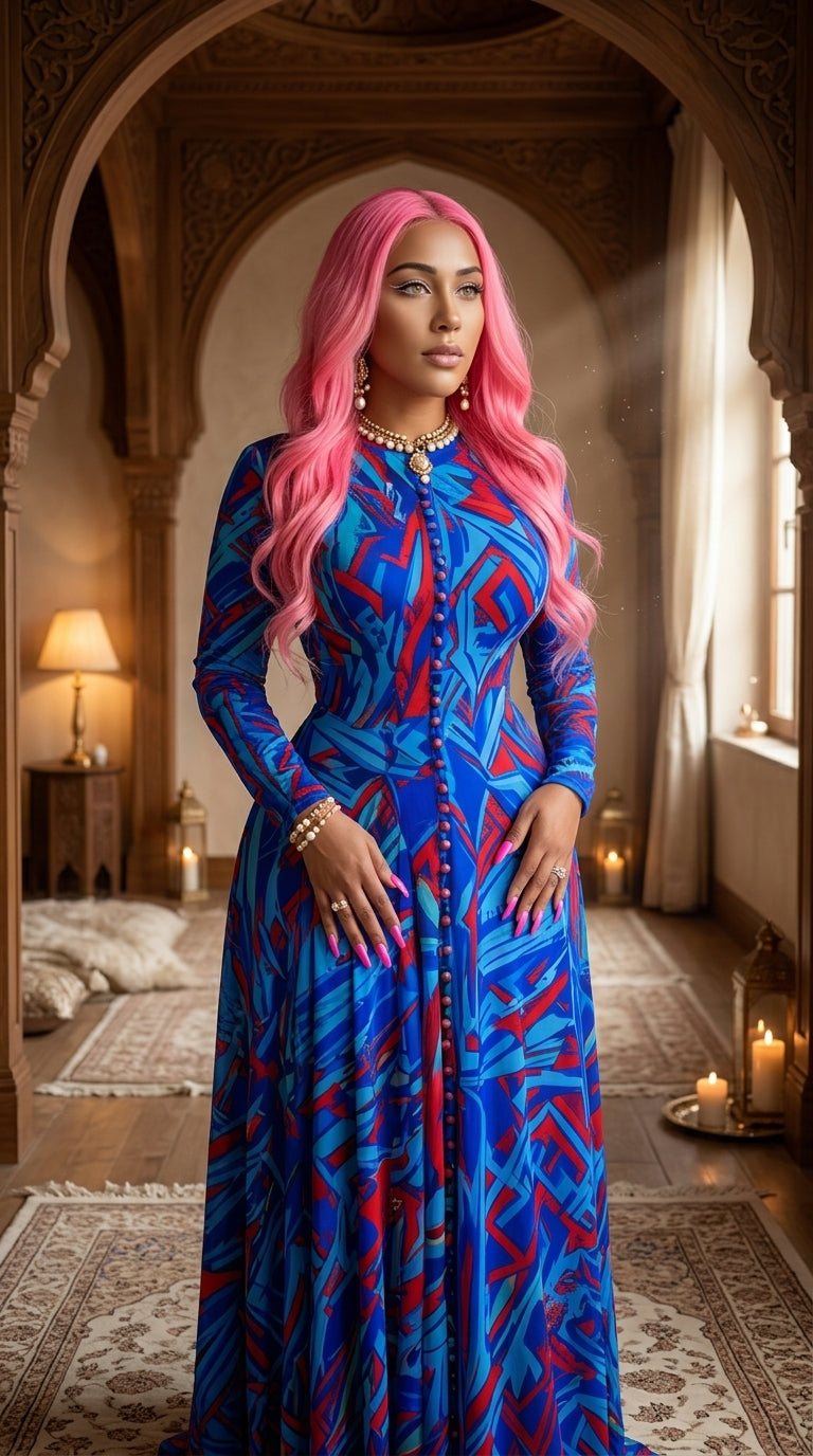 SunsetSwirl™ Tie-Dye Maxi Dress | O-Neck Full Sleeve Big Swing Dress for Women