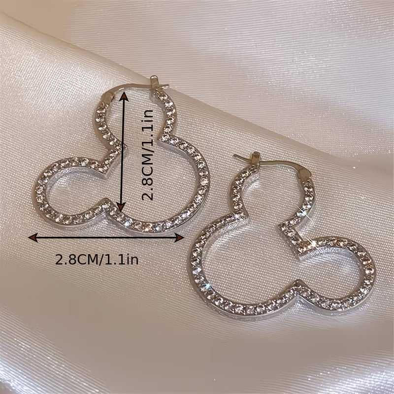 Sparkle Bunny™ Rhinestone Stud Earrings | Cartoon Hollow-Out Rabbit Earrings