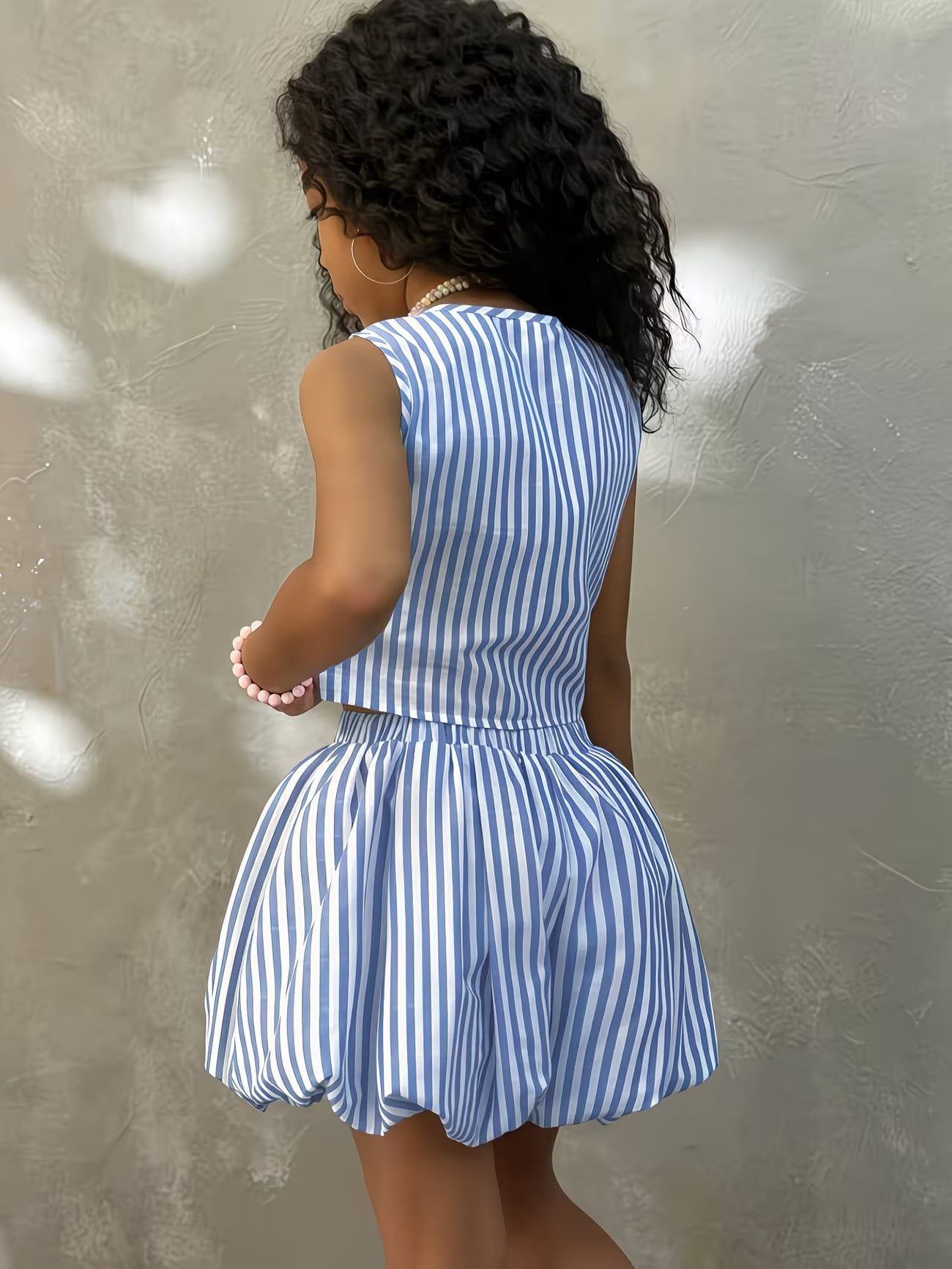 Y2K Summer Street Style 2-Piece Set | Short Top & Bubble Skirt Outfit for Back-to-School Look