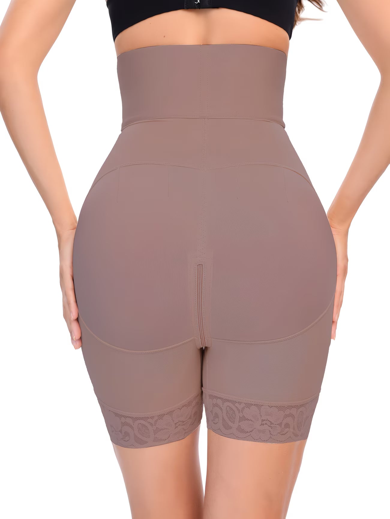 MeshContour™ Zipper Corset Shapewear | High-Waist Waist & Belly Cinching Bodysuit