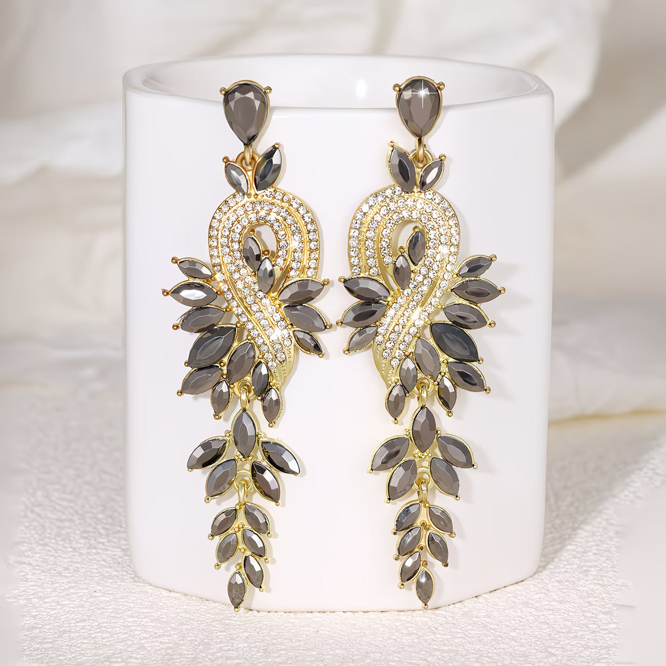 MuseNote™ Exaggerated Leaf Drop Earrings | Elegant Long Statement Earrings for Women