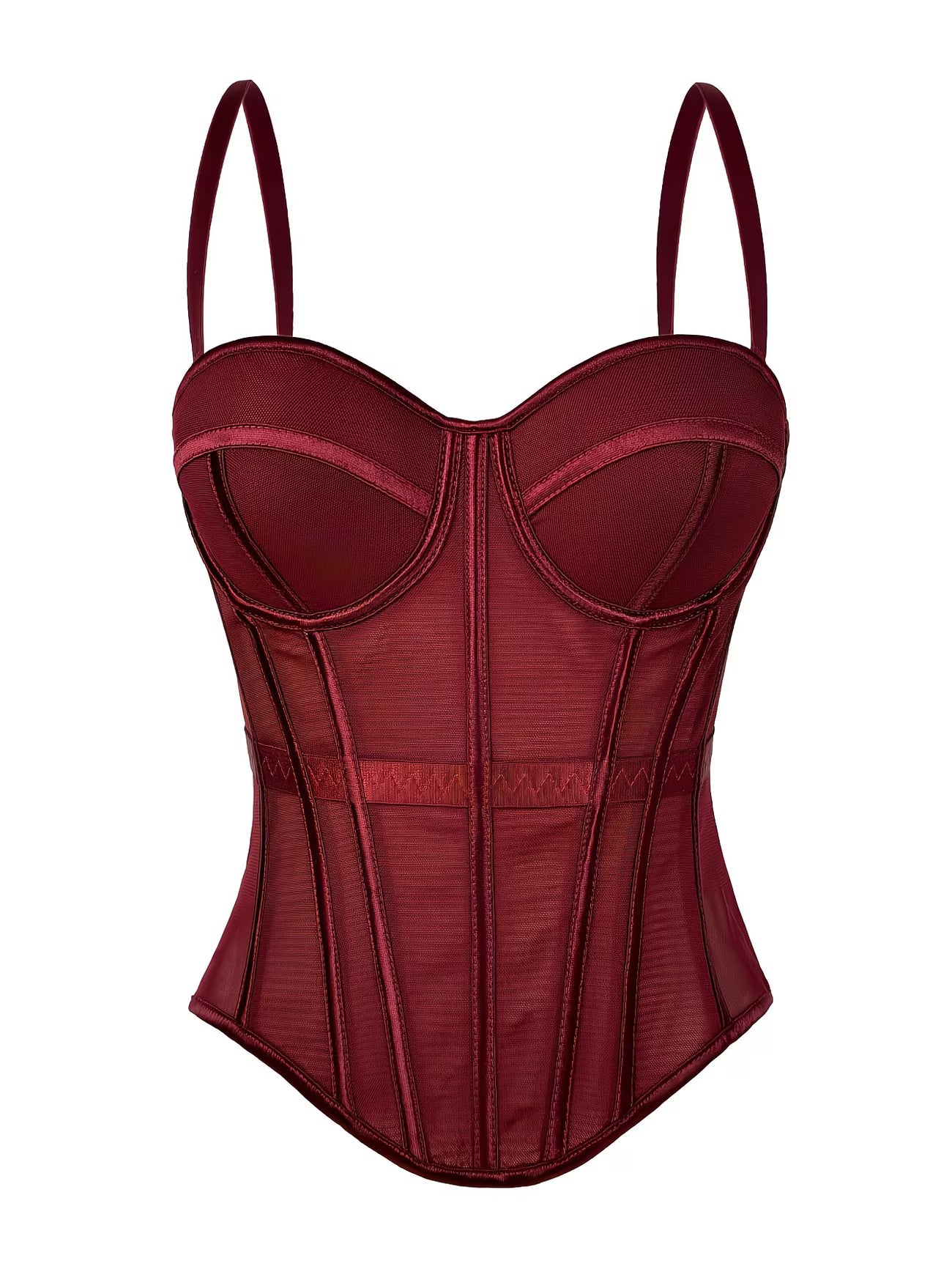 LuxeMesh™ Boned Corset Top | Elegant Sheer Mesh Tube Corset for Women