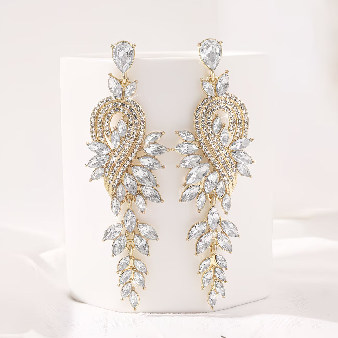 MuseNote™ Exaggerated Leaf Drop Earrings | Elegant Long Statement Earrings for Women