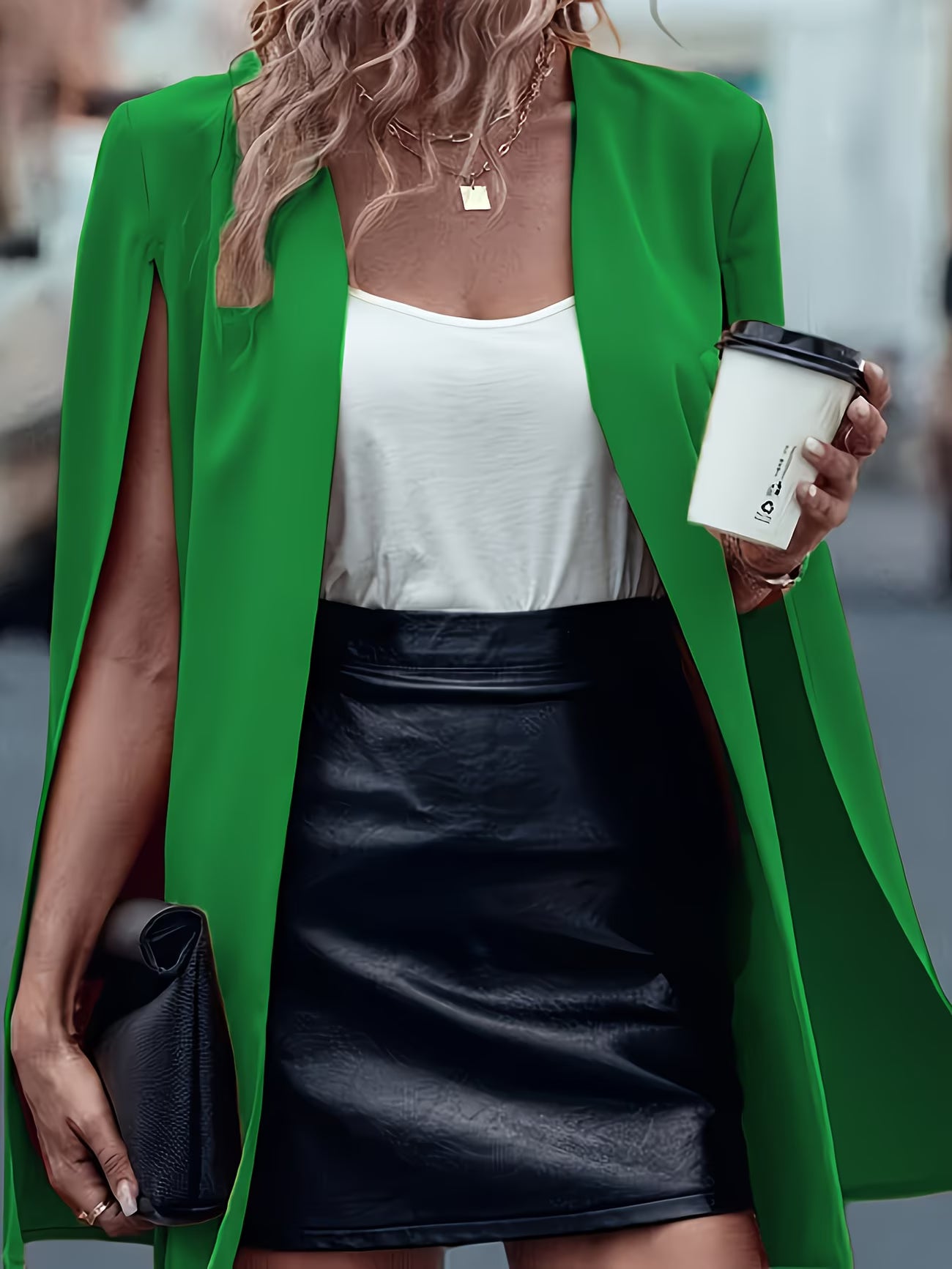 LuxeGrace™ Solid Color Shawl Blazer | Elegant Casual Layer for Women