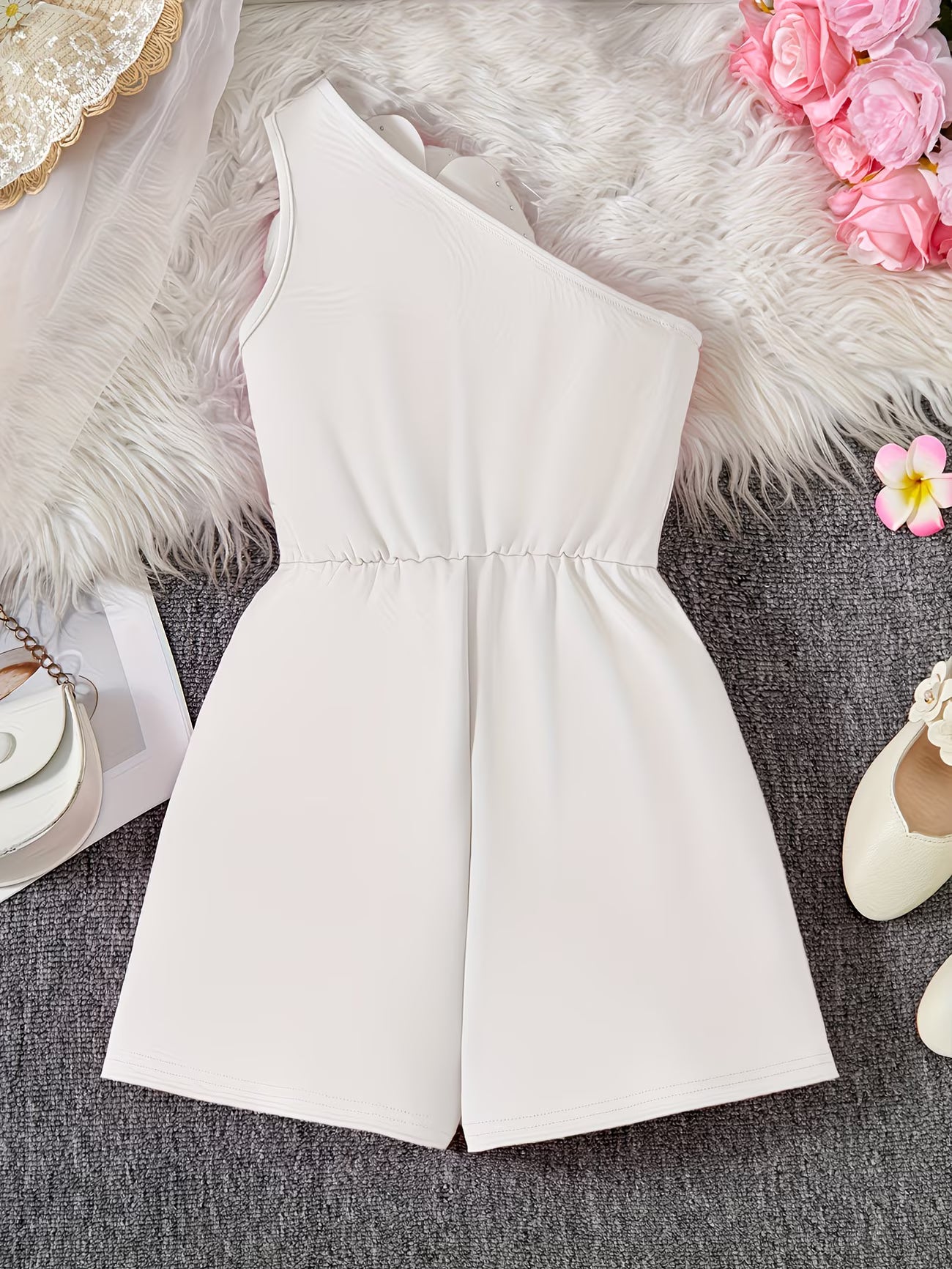Girls’ 3D Floral Jumpsuit | Elegant Summer Party Outfit