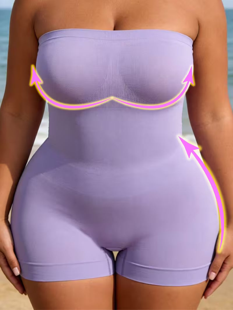 Curve Sculpt™ Plus Size Tube Top Bodysuit | Waist-Cinching Butt-Lifting Shapewear for Spring & Summer