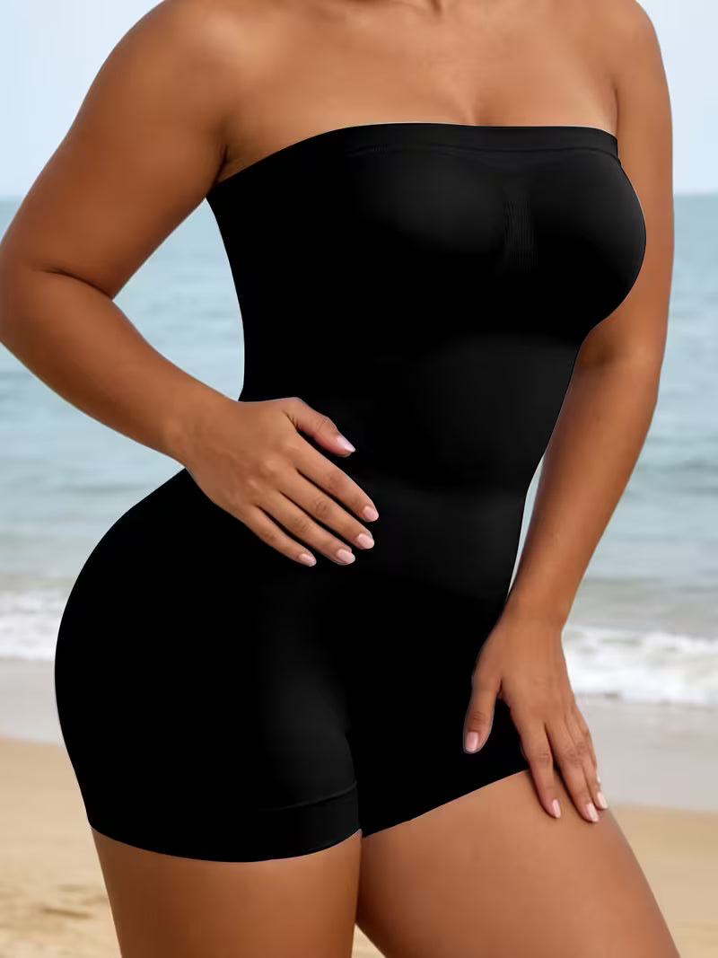 Curve Sculpt™ Plus Size Tube Top Bodysuit | Waist-Cinching Butt-Lifting Shapewear for Spring & Summer