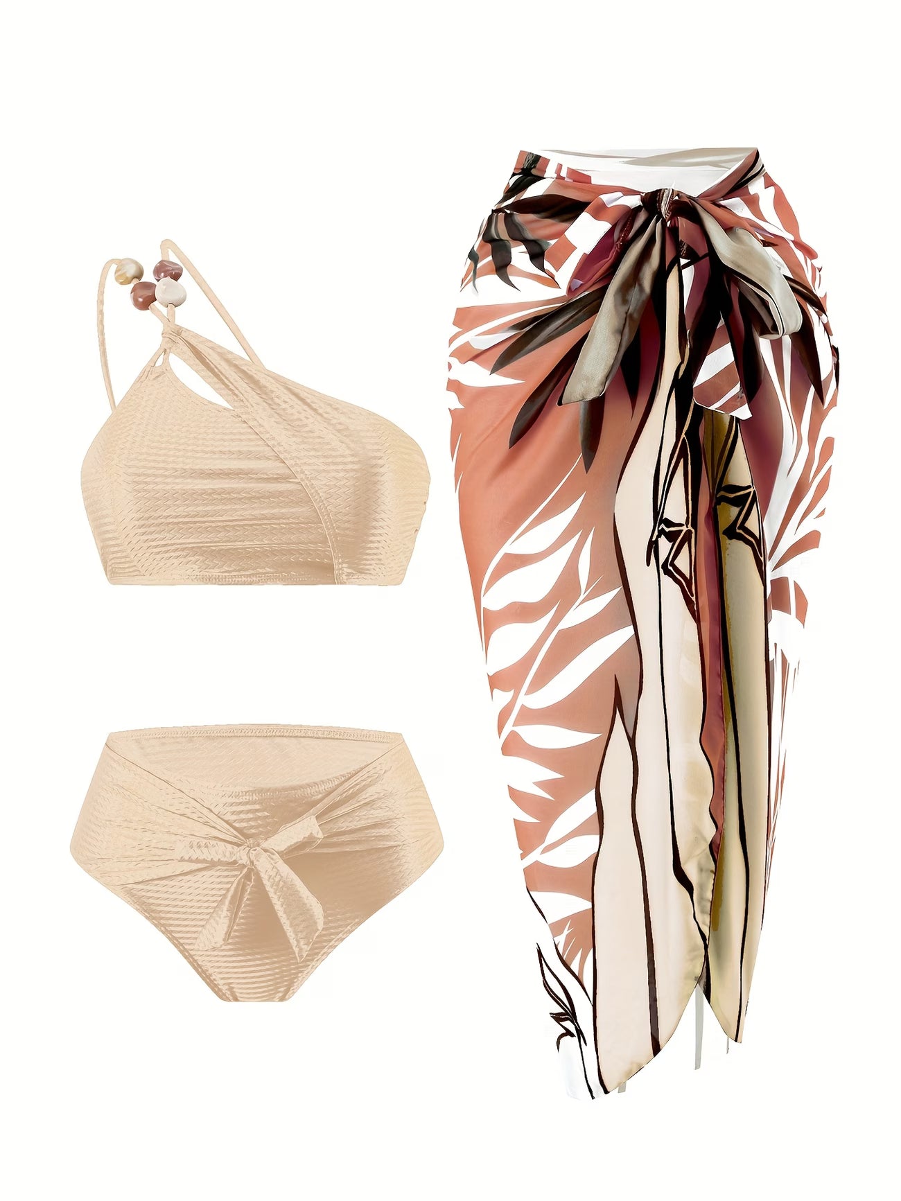 Santorini Luxe 3-Piece Bikini & Beach Skirt Set