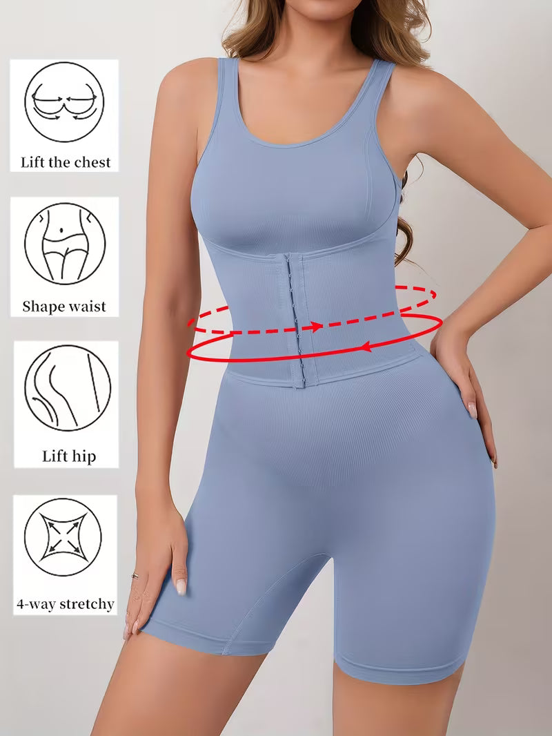 SculptFlex™ Double-Layer Compression Body Shaper | Seamless Tummy Control & Waist-Cinching Bodysuit