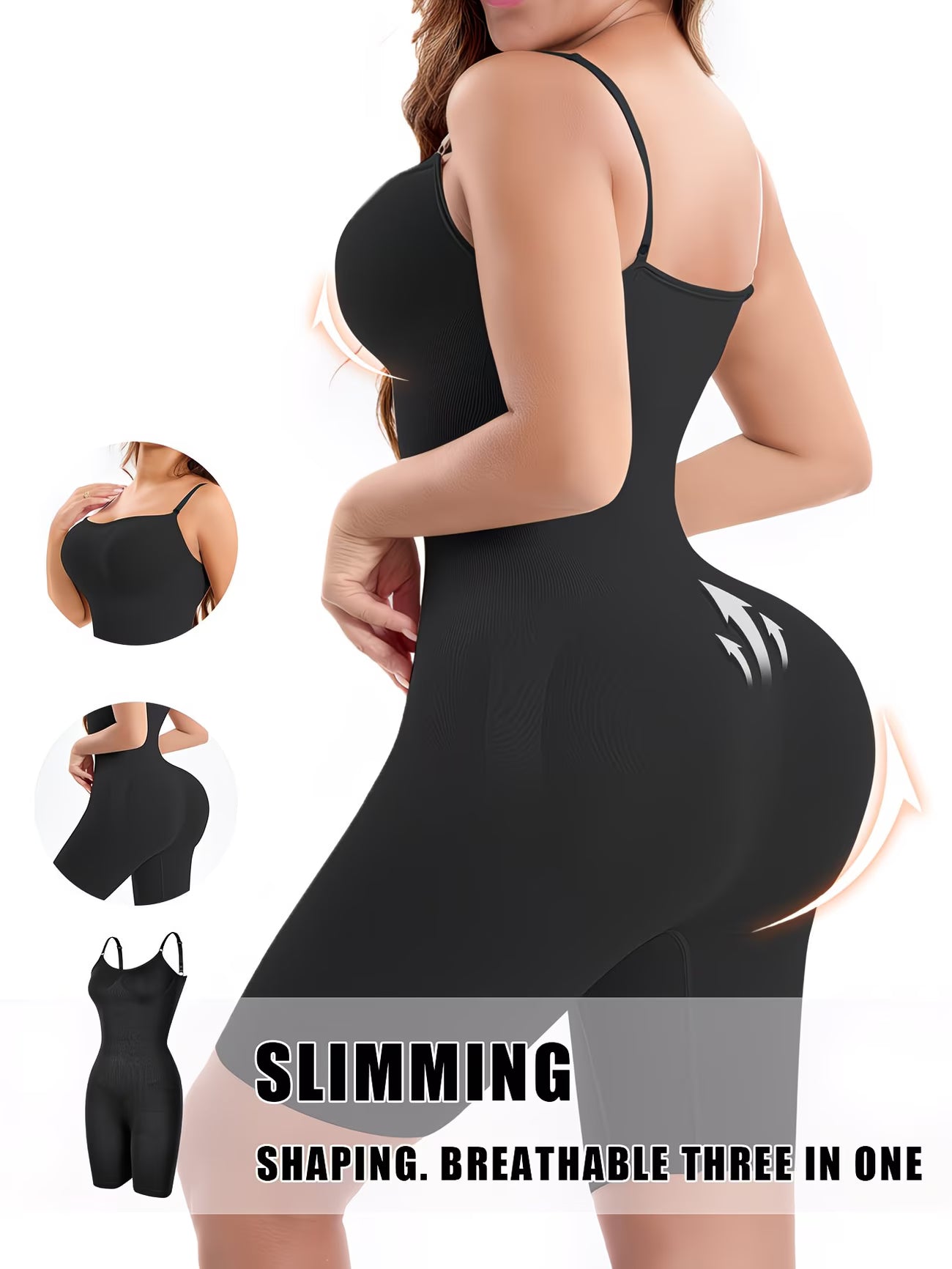 LuxeForm™ Seamless Sculpt Bodysuit | High-Waist Full Coverage Support Shapewear with Adjustable Straps