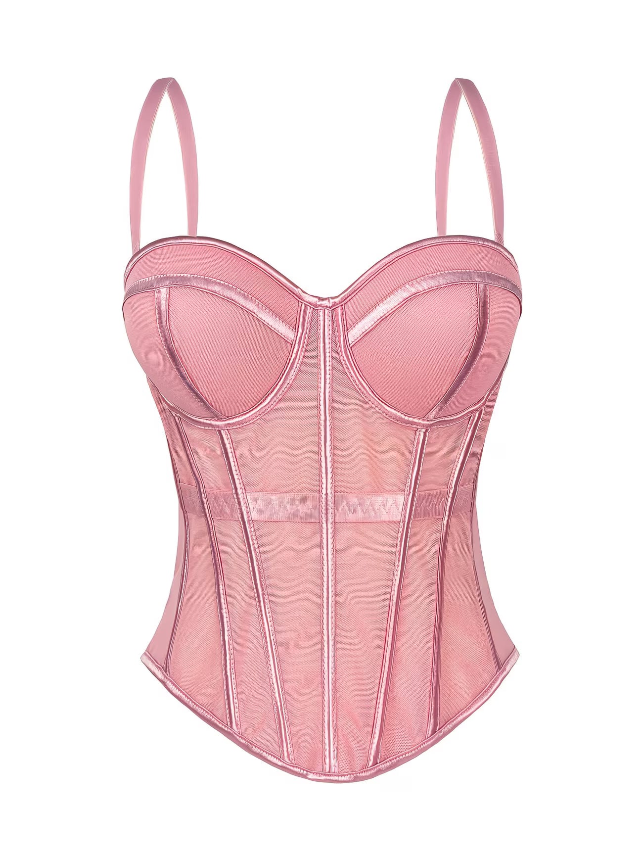 LuxeMesh™ Boned Corset Top | Elegant Sheer Mesh Tube Corset for Women