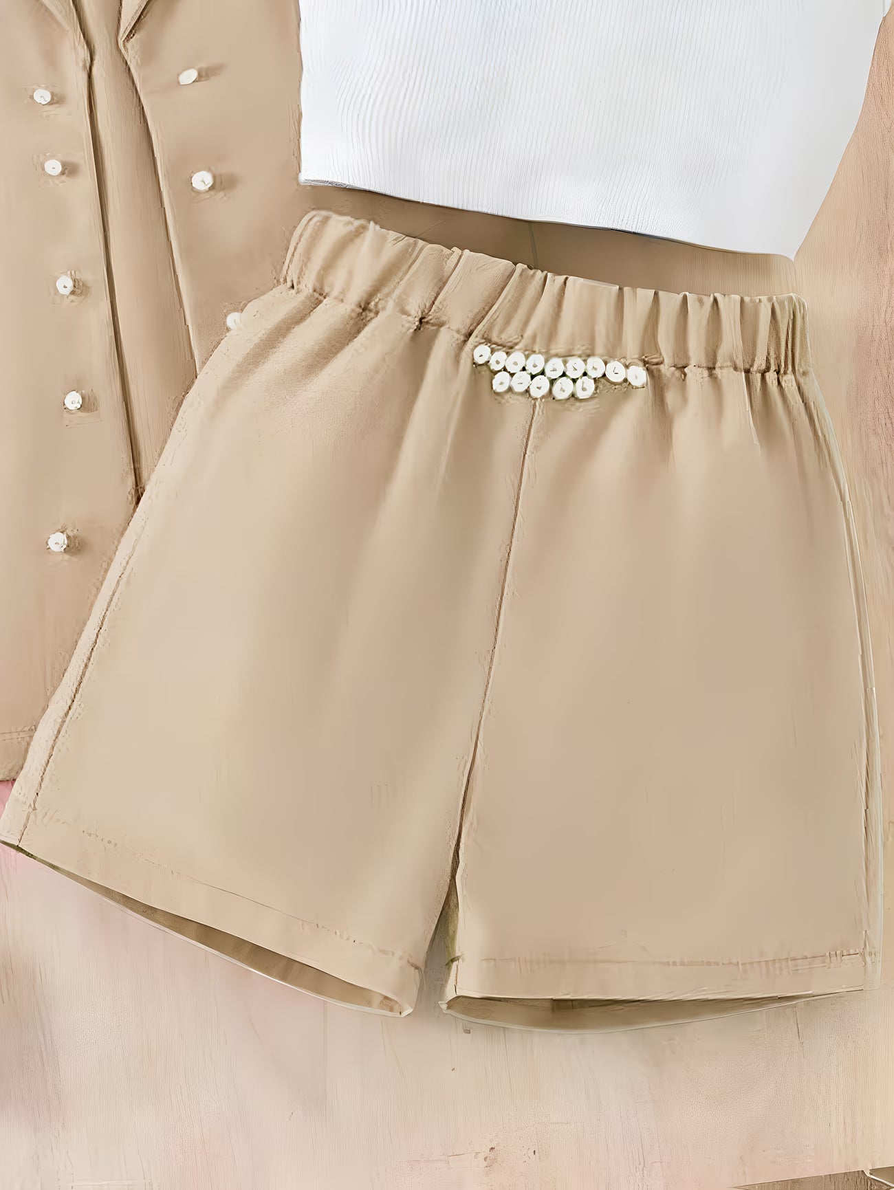 Girls’ Summer 3-Piece Casual Set | Shorts, Tank Top & Sleeveless Layer Outfit