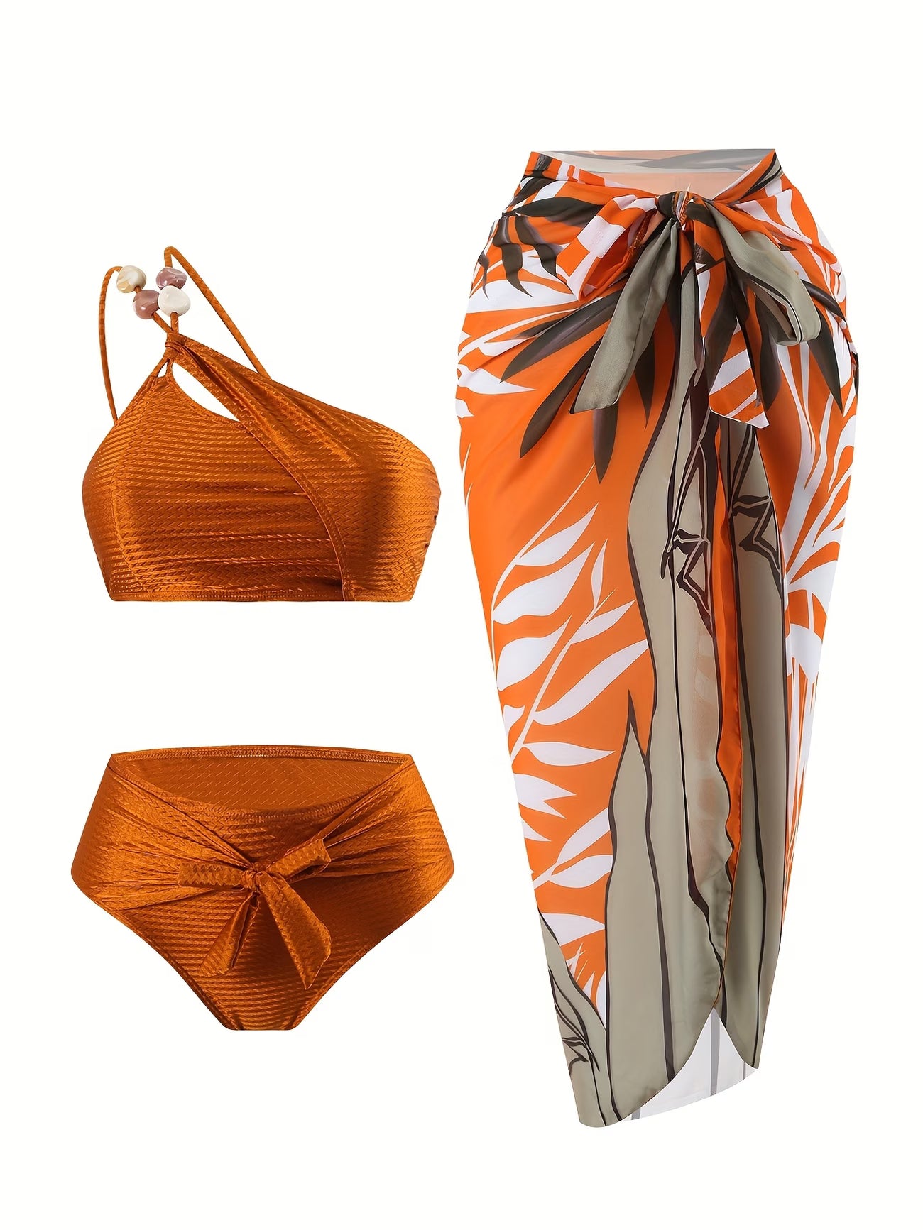 Santorini Luxe 3-Piece Bikini & Beach Skirt Set
