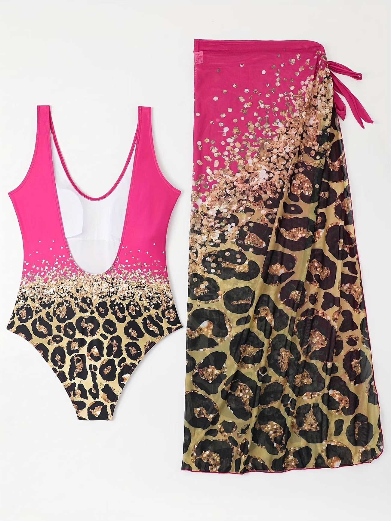 Emerald Wild Luxe Leopard Swimsuit & Wrap Skirt Set (Limited Edition)