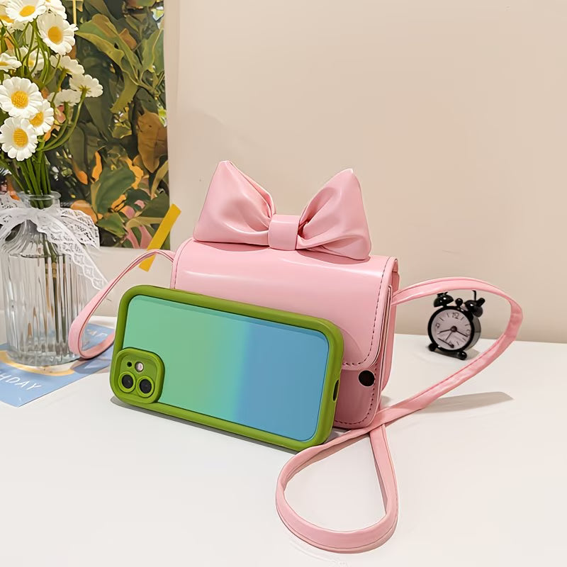Polka Charm™ Custom Name Crossbody Bag | Bow Detail Polka Dot Shoulder Handbag