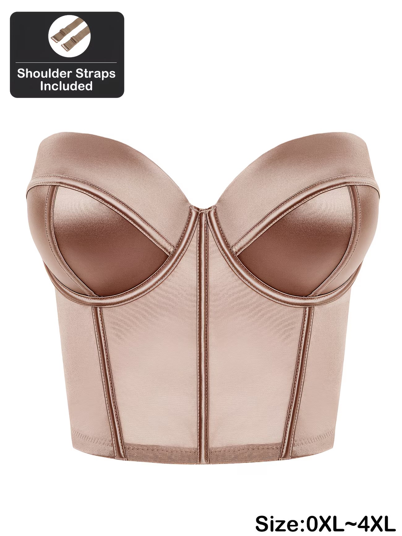 CurveLuxe™ Plus Size Strapless Shaping Bodysuit | Seamless Satin Nude-Feel Body Shaper for Women