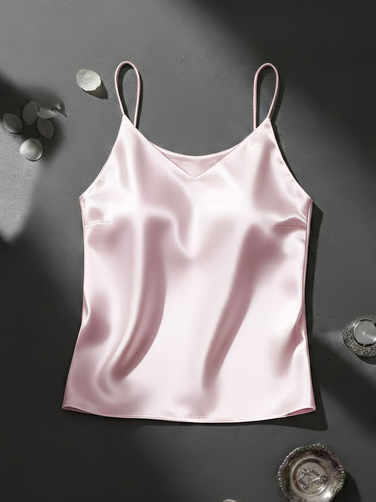 SilkMuse™ Backless Satin Camisole Top | Elegant Solid Color Blazer Base Layer Tank