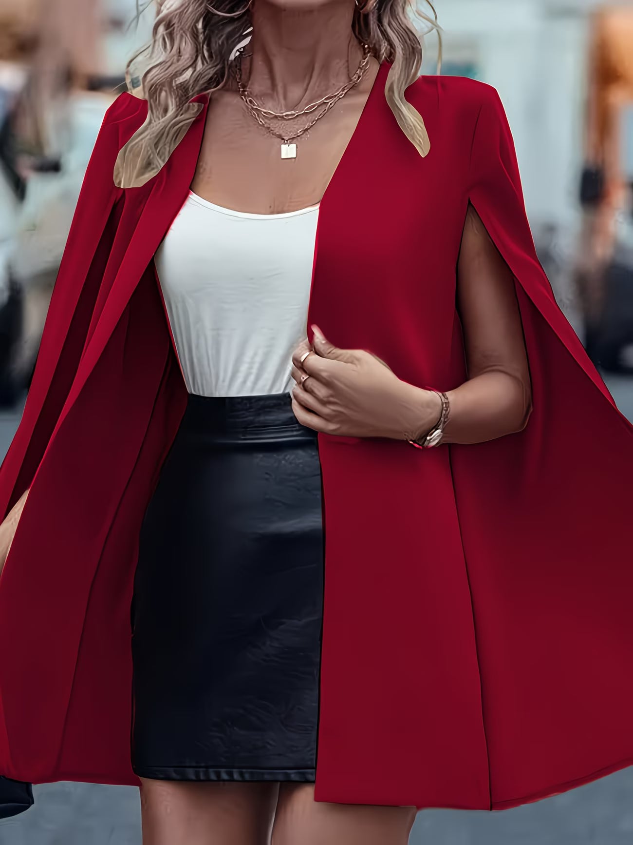 LuxeGrace™ Solid Color Shawl Blazer | Elegant Casual Layer for Women