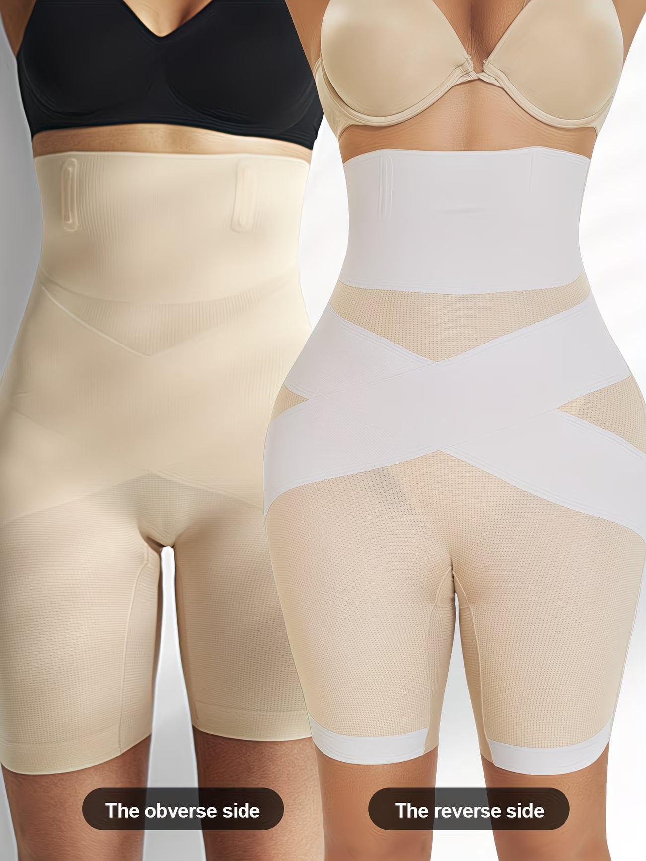 IronCurve™ Steel-Boned Shapewear Bodysuit | Double-Layer Waist Control Cross-Strap Contouring Corset