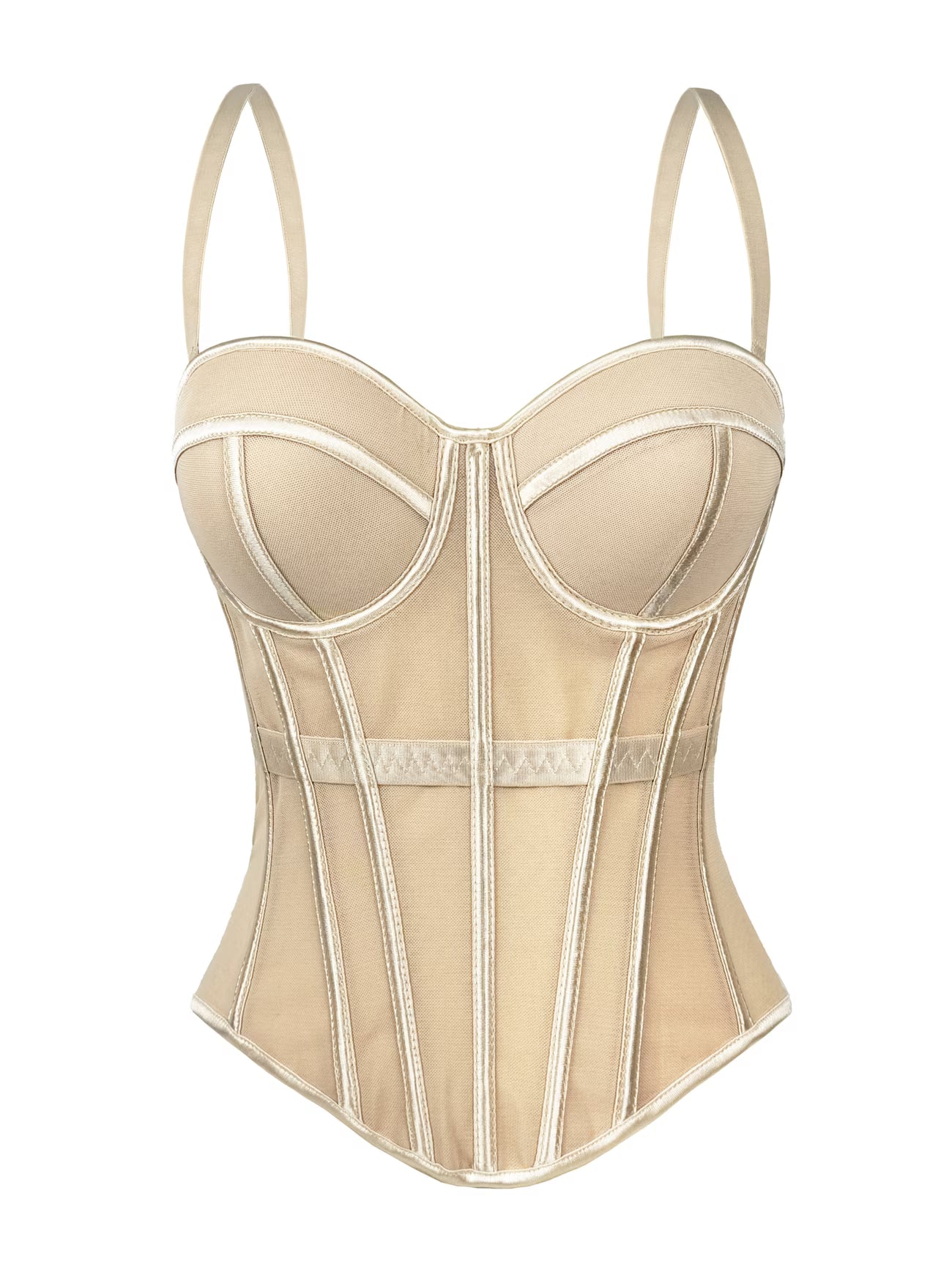 LuxeMesh™ Boned Corset Top | Elegant Sheer Mesh Tube Corset for Women