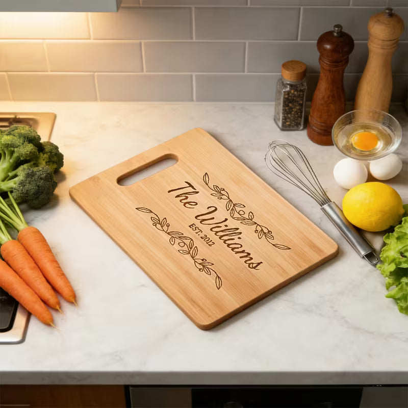 Personalized Engraved Cutting Board | Custom Gift for Moms, Wives & Grandmothers