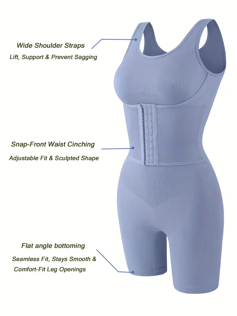 SculptFlex™ Double-Layer Compression Body Shaper | Seamless Tummy Control & Waist-Cinching Bodysuit