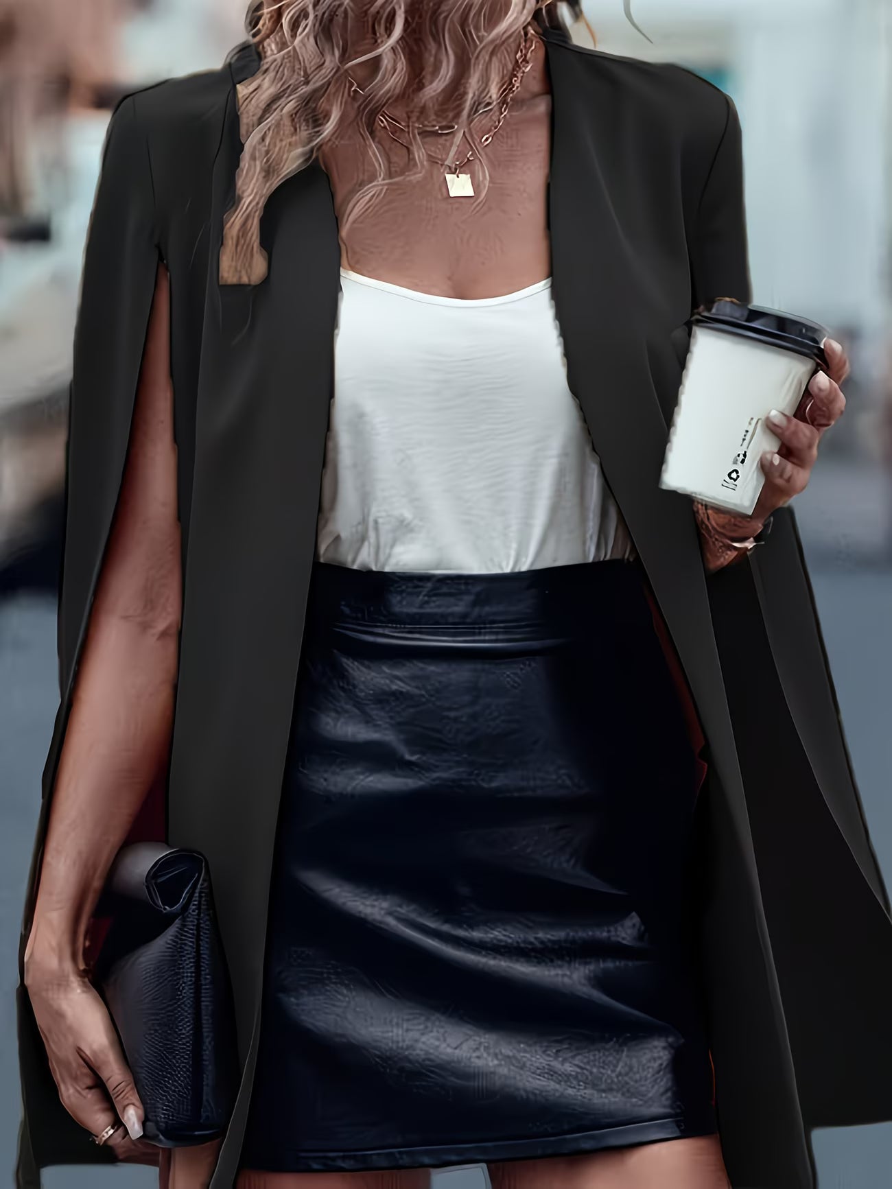 LuxeGrace™ Solid Color Shawl Blazer | Elegant Casual Layer for Women