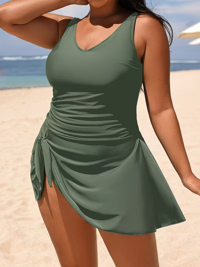 Women's Tummy Control Modest One-Piece Swimsuit | Flattering Full Coverage Swimwear