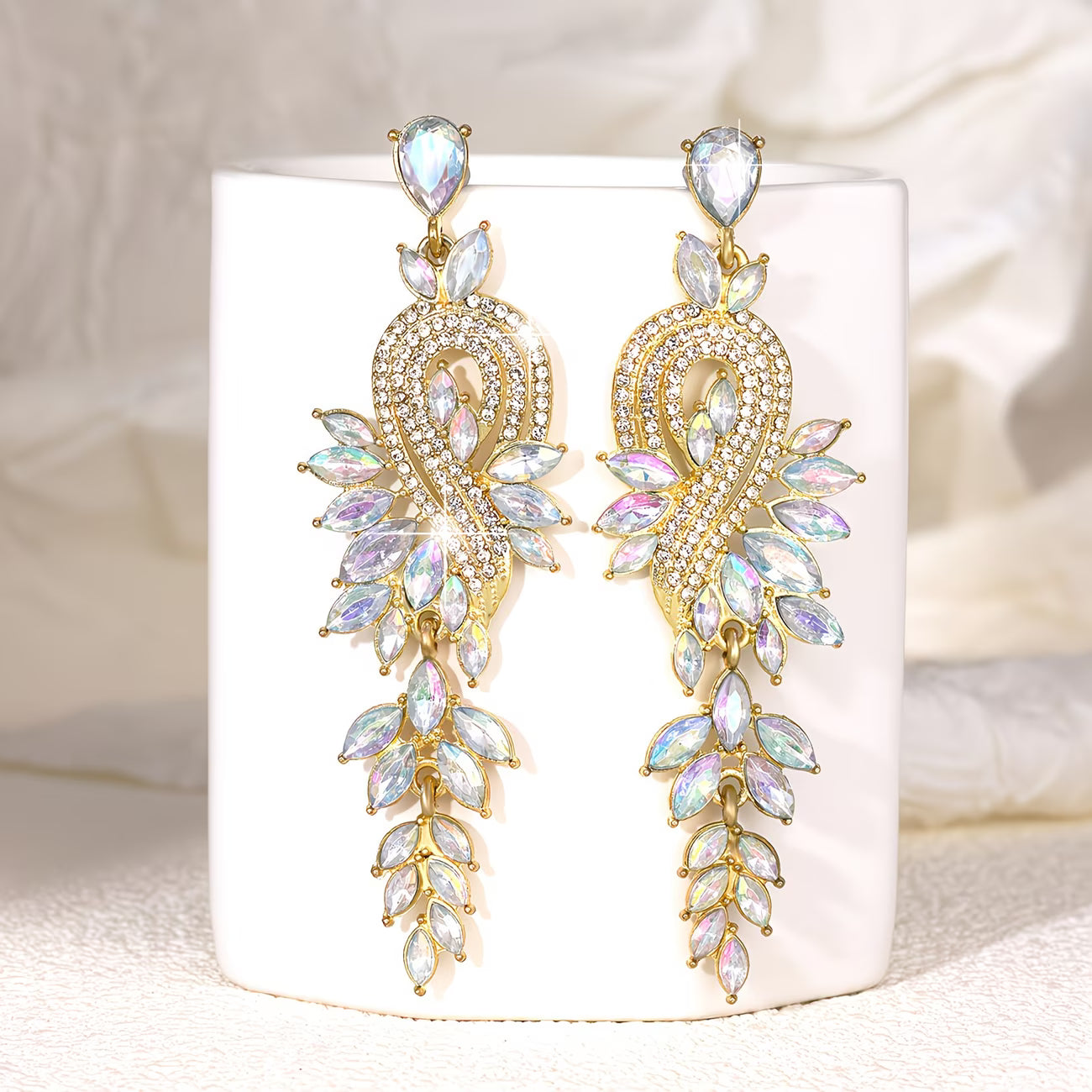 MuseNote™ Exaggerated Leaf Drop Earrings | Elegant Long Statement Earrings for Women