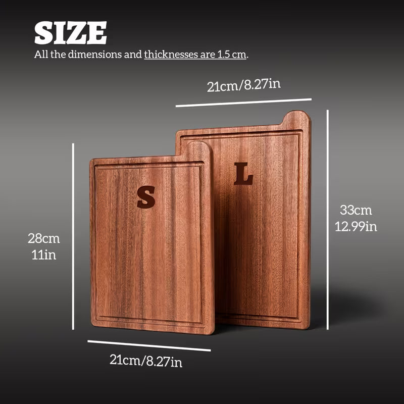 Personalized Sapele Wood Cutting Board | Custom Engraved Kitchen Chopping Board