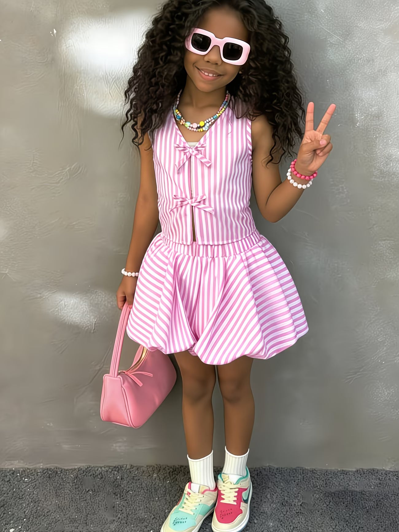 Y2K Summer Street Style 2-Piece Set | Short Top & Bubble Skirt Outfit for Back-to-School Look