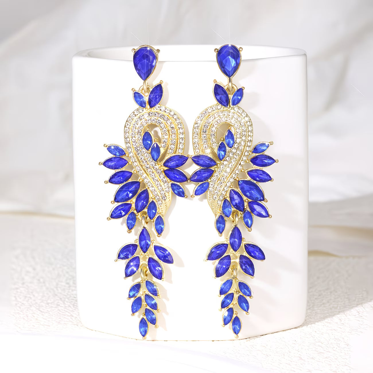 MuseNote™ Exaggerated Leaf Drop Earrings | Elegant Long Statement Earrings for Women