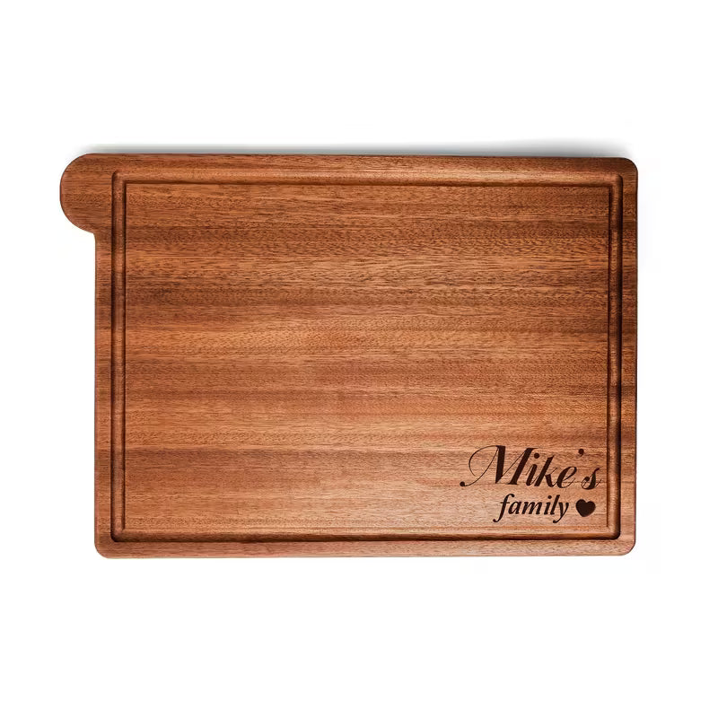 Personalized Sapele Wood Cutting Board | Custom Engraved Kitchen Chopping Board
